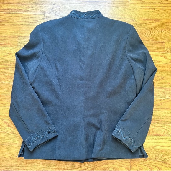 Dressbarn Beaded Blazer Jacket Elegant Sequins Bead Embroidery Black XL - Picture 5 of 6